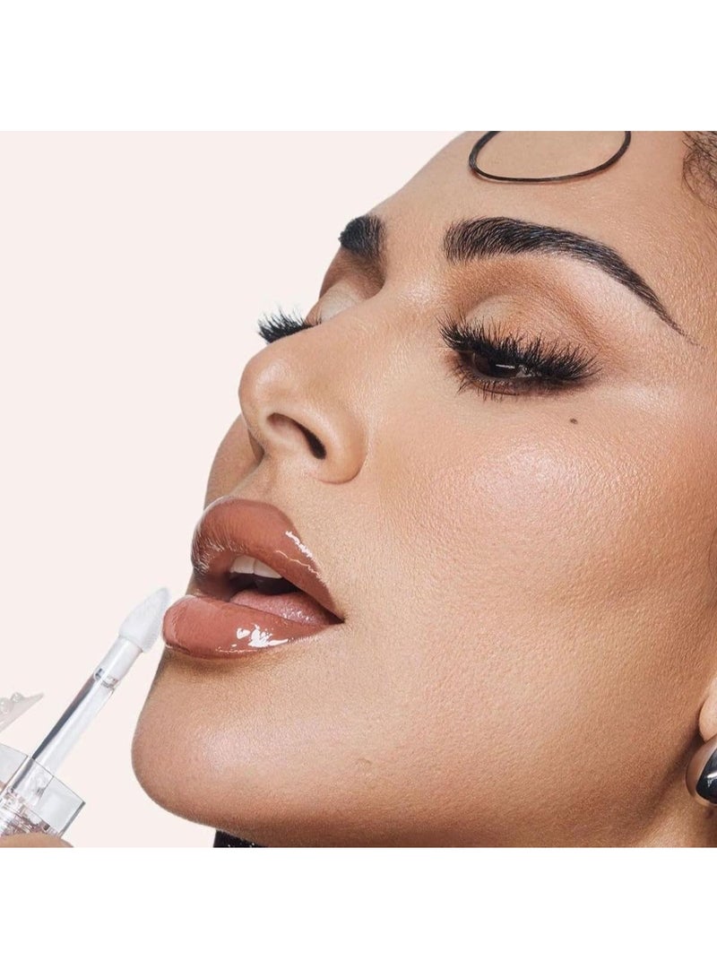 Huda BEAUTY Faux Filler Shiny Non-Sticky Lip Gloss Glassy - Clear 0.13FL.OZ / 3.9ml - Image 3